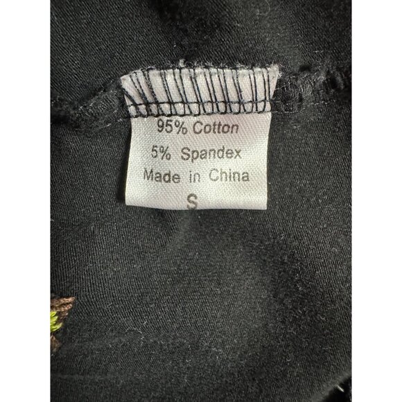 Size Small Black Embroidered Sequins V-Neck Zip Hoodie Sweatshirt Pockets - Picture 6 of 7